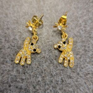 Gold and Silver Bear Earrings
